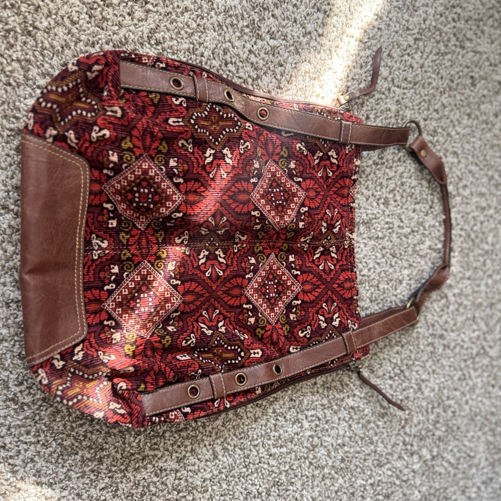 Bohemian Red Patterned Tote Bag